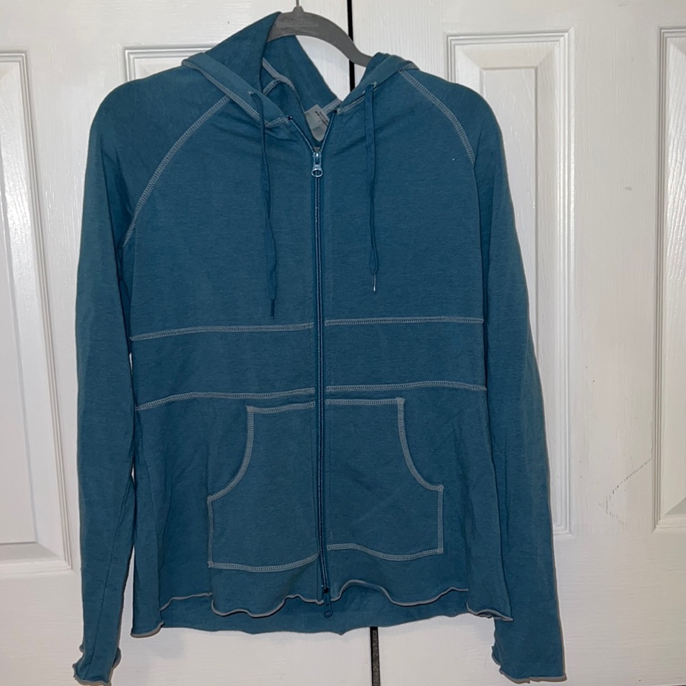 Athleta Blue Zip-Up Hoodie Jacket